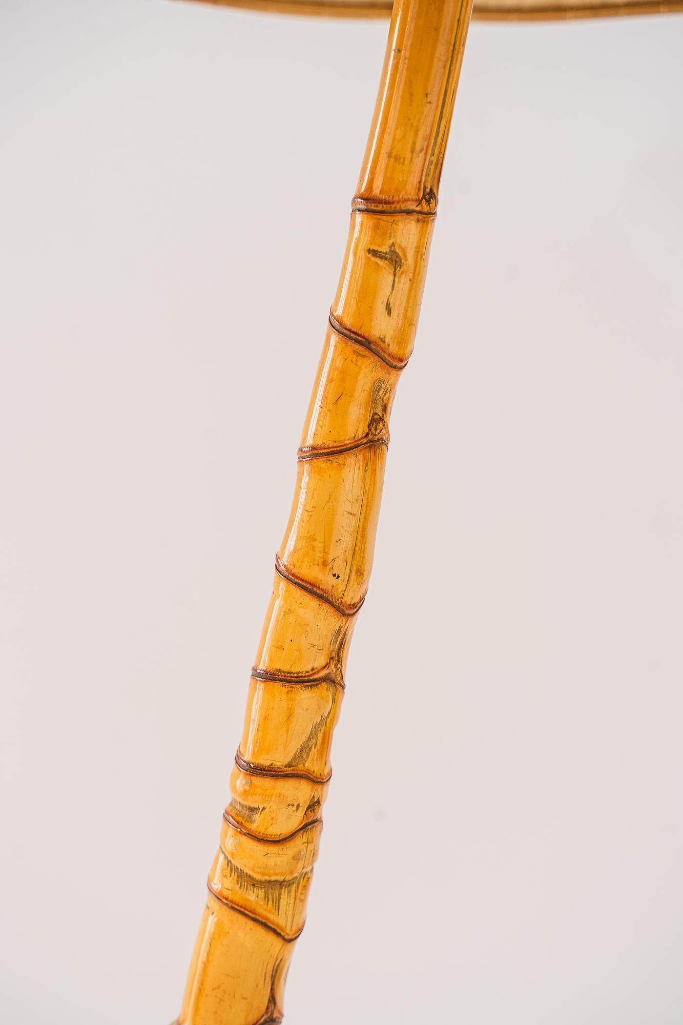Mid-20th Century Rare rupert nikoll bamboo table lamp vienna around 1950s For Sale