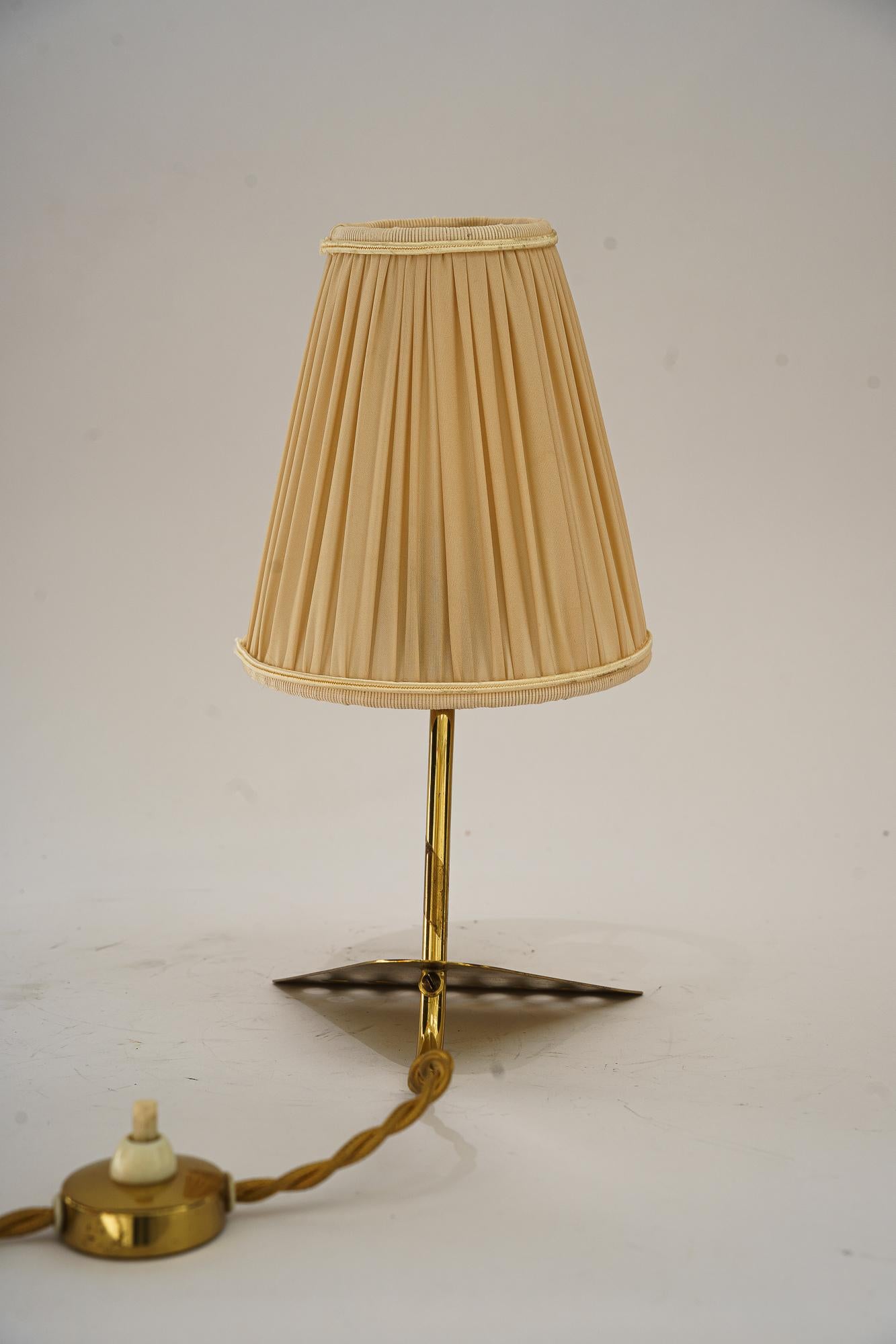 Austrian Rare rupert Nikoll table lamp with fabric shade vienna around 1950s For Sale