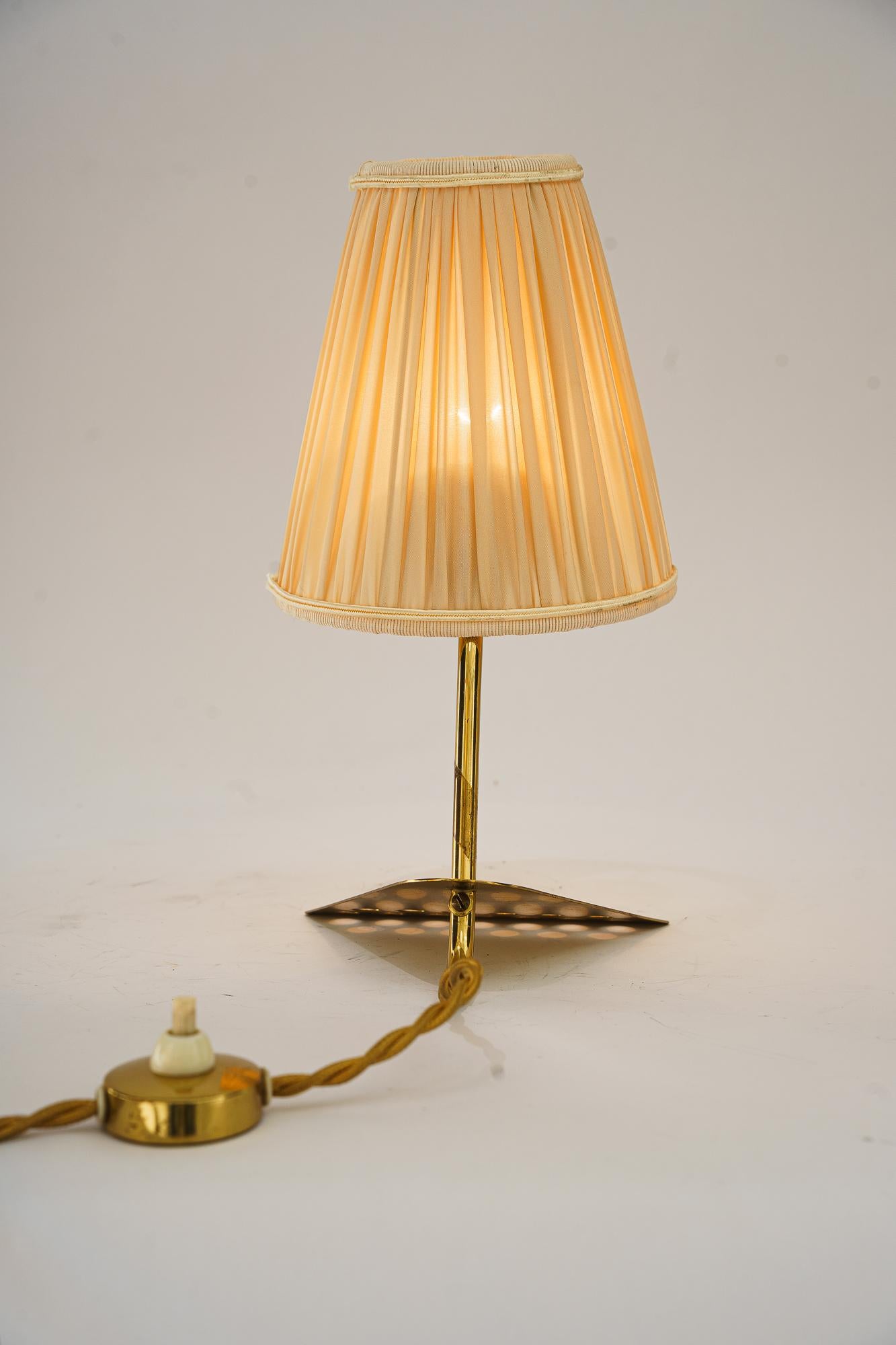Rare rupert Nikoll table lamp with fabric shade vienna around 1950s In Good Condition For Sale In Wien, AT