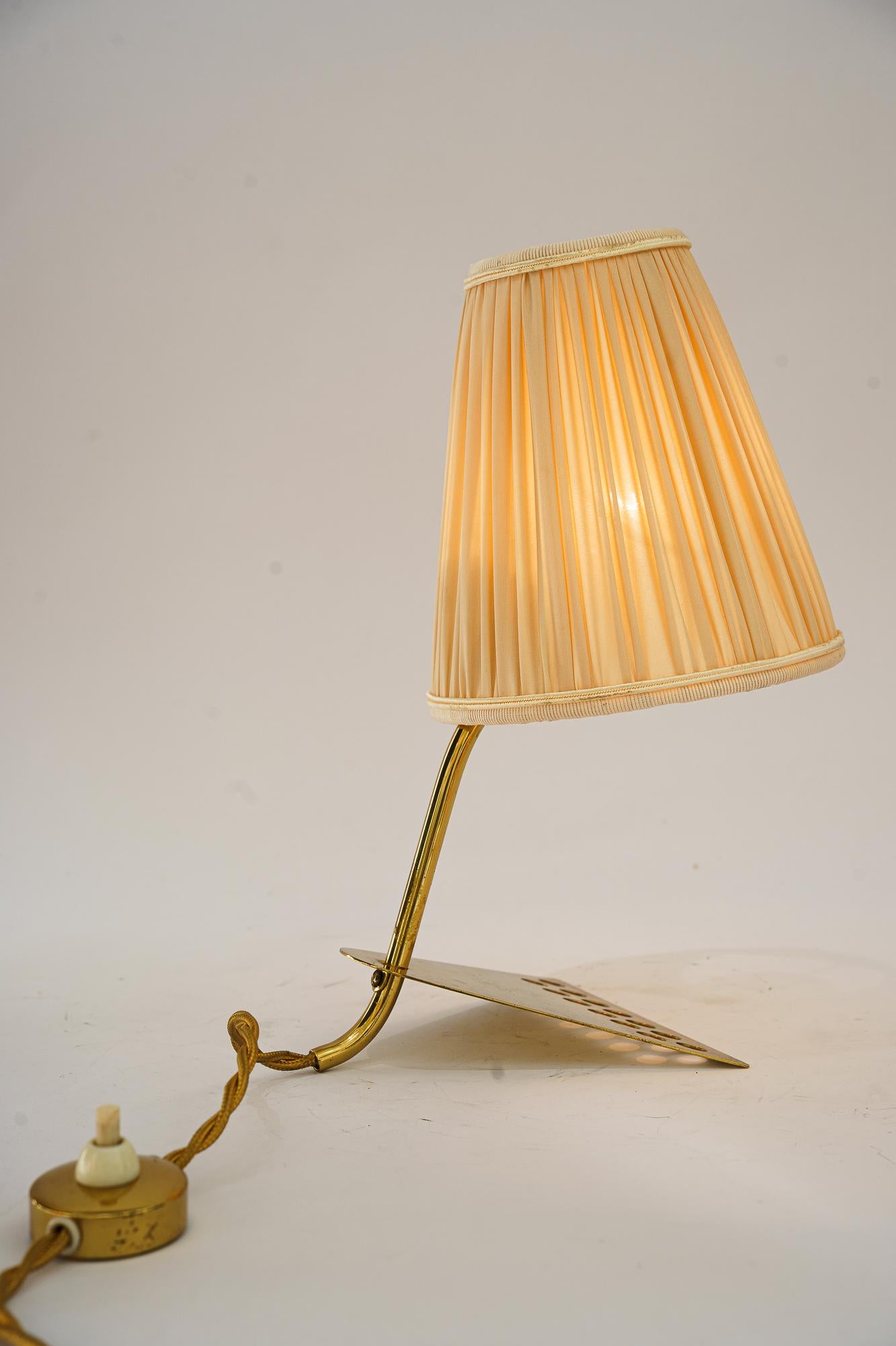 Mid-20th Century Rare rupert Nikoll table lamp with fabric shade vienna around 1950s For Sale