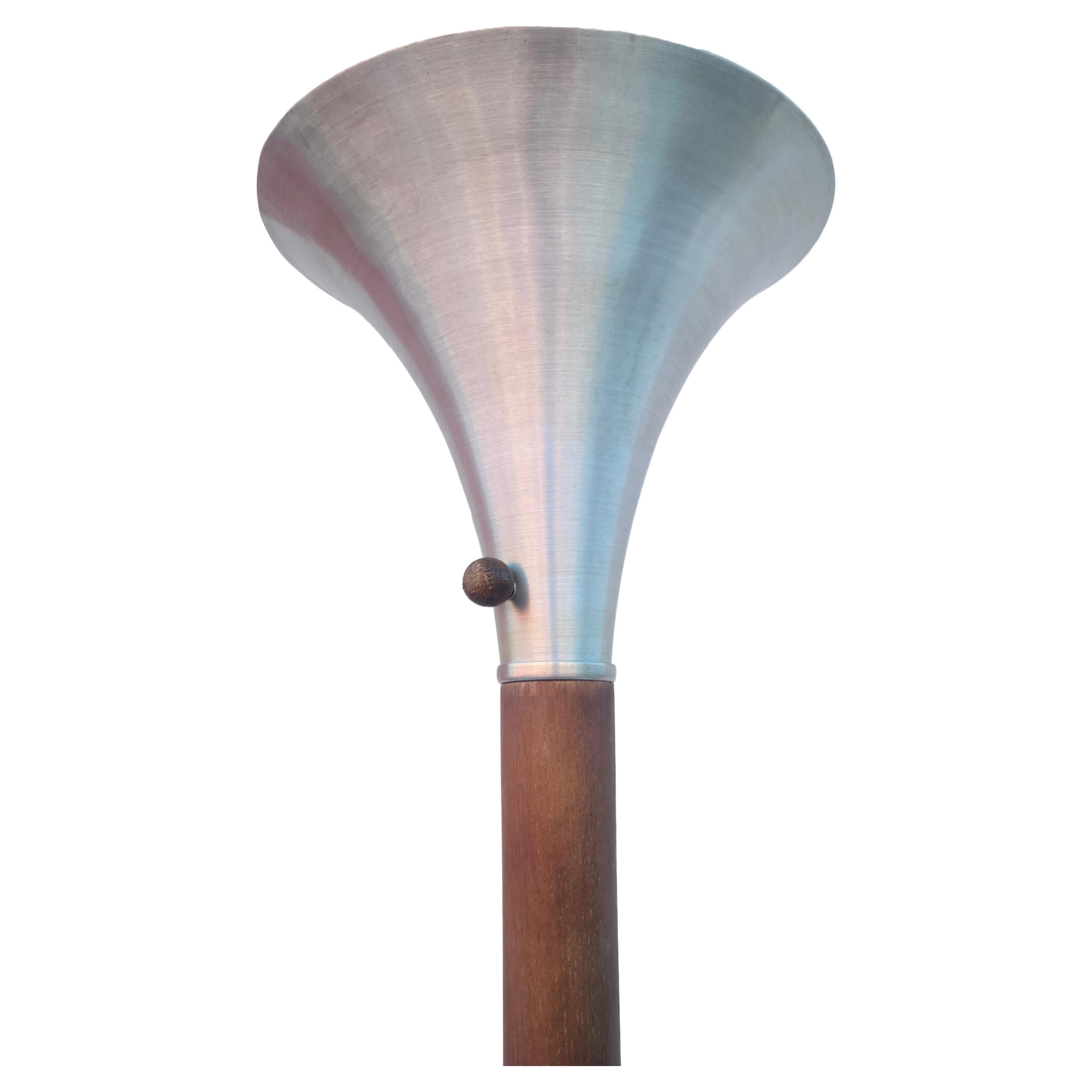 Seltene Russel Wright Stehlampe aus gesponnenem Aluminium-Eiche, Wright Accessories Inc im Angebot 2