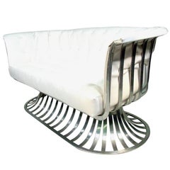 Rare Russell Woodard Extruded Aluminum Outdoor/Patio Table and Sofa Set