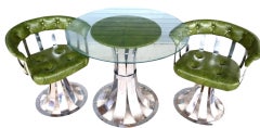 Rare Russell Woodard Style Chrome Swivel Dining Set – Mid-Century Modern
