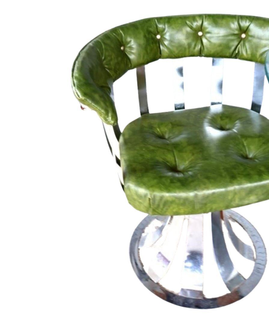 Rare ensemble de salle à manger pivotant en chrome de Russell Woodard - Modernity Bon état - En vente à West Hollywood, CA