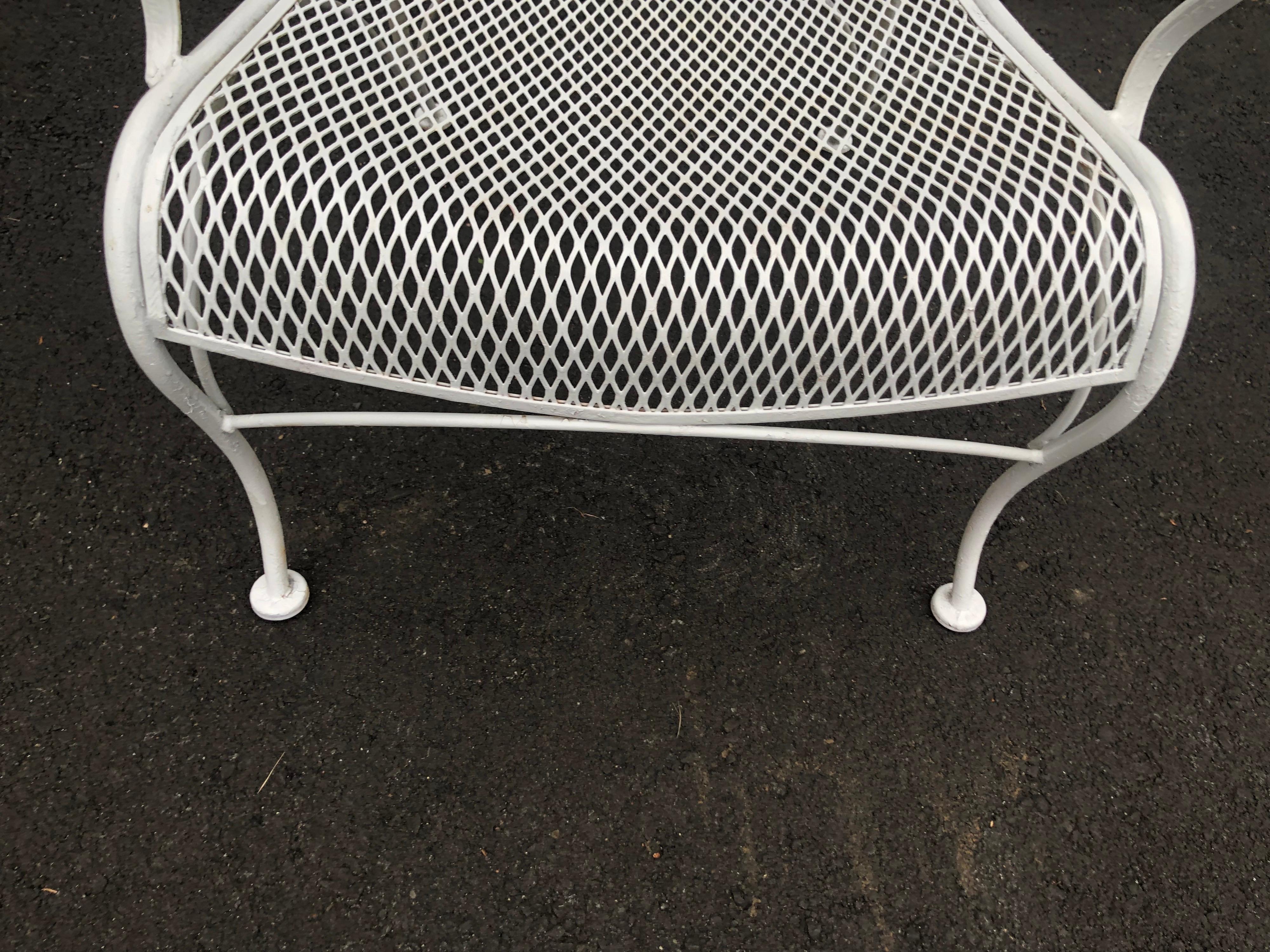 Rare Russell Woodard White Iron Canopy Chair 13