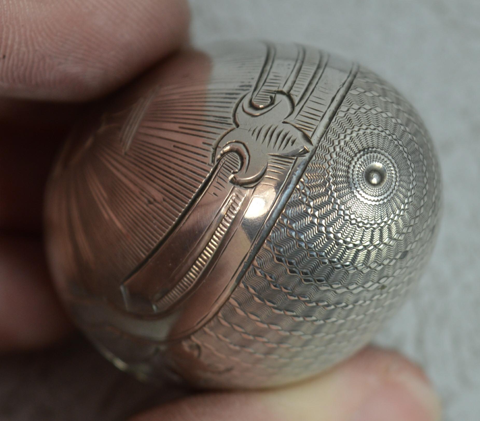 Rare Russian 19th Century 84 Solid Silver Egg Pendant with Opening For Sale 4