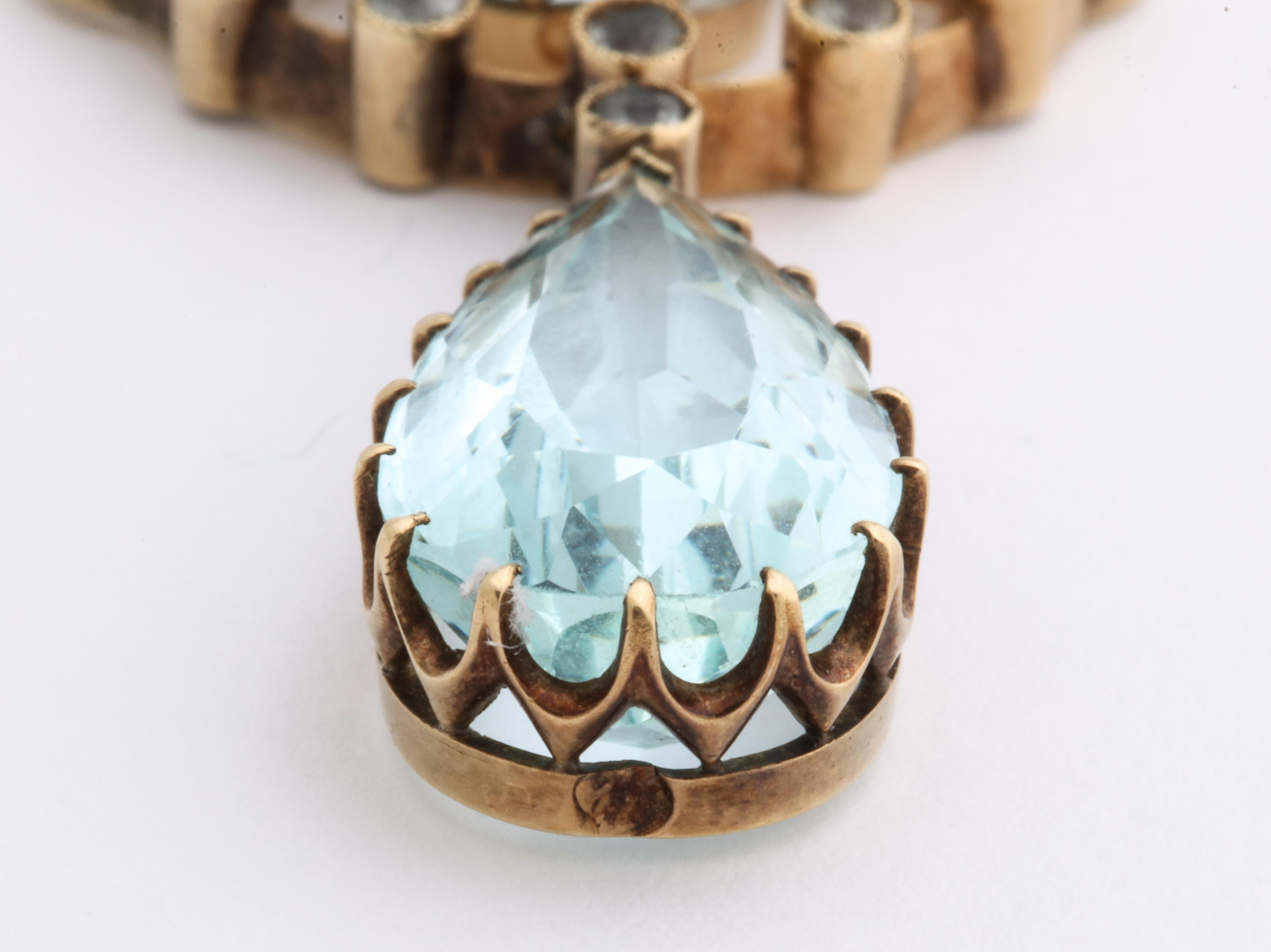 Russian Imperial-era Aquamarine Necklace, St. Petersburg, c. 1910 In Good Condition In St. Catharines, ON