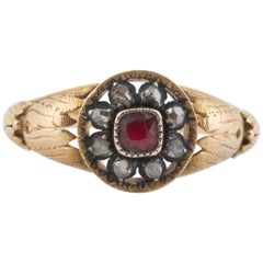 Rare Russian Diamond Gold Men’s Ring, circa 1870