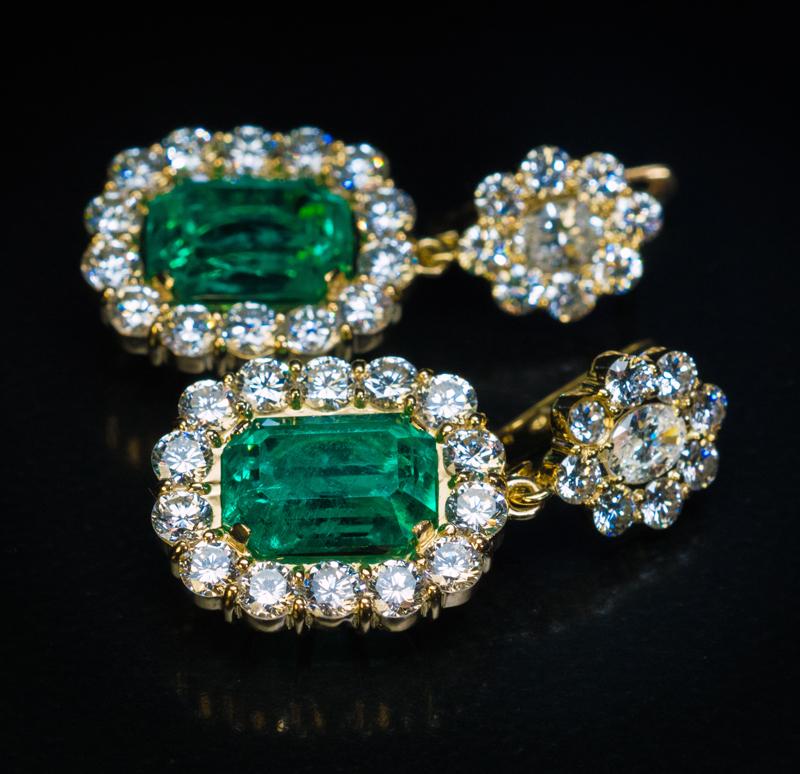 vintage emerald drop earrings