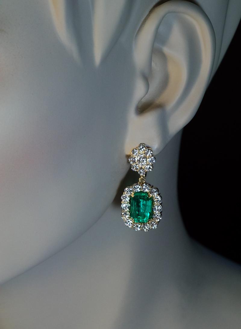 vintage emerald drop earrings