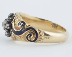 Russian Imperial-era Enamel and Diamond Gold Man’s Ring, 1855