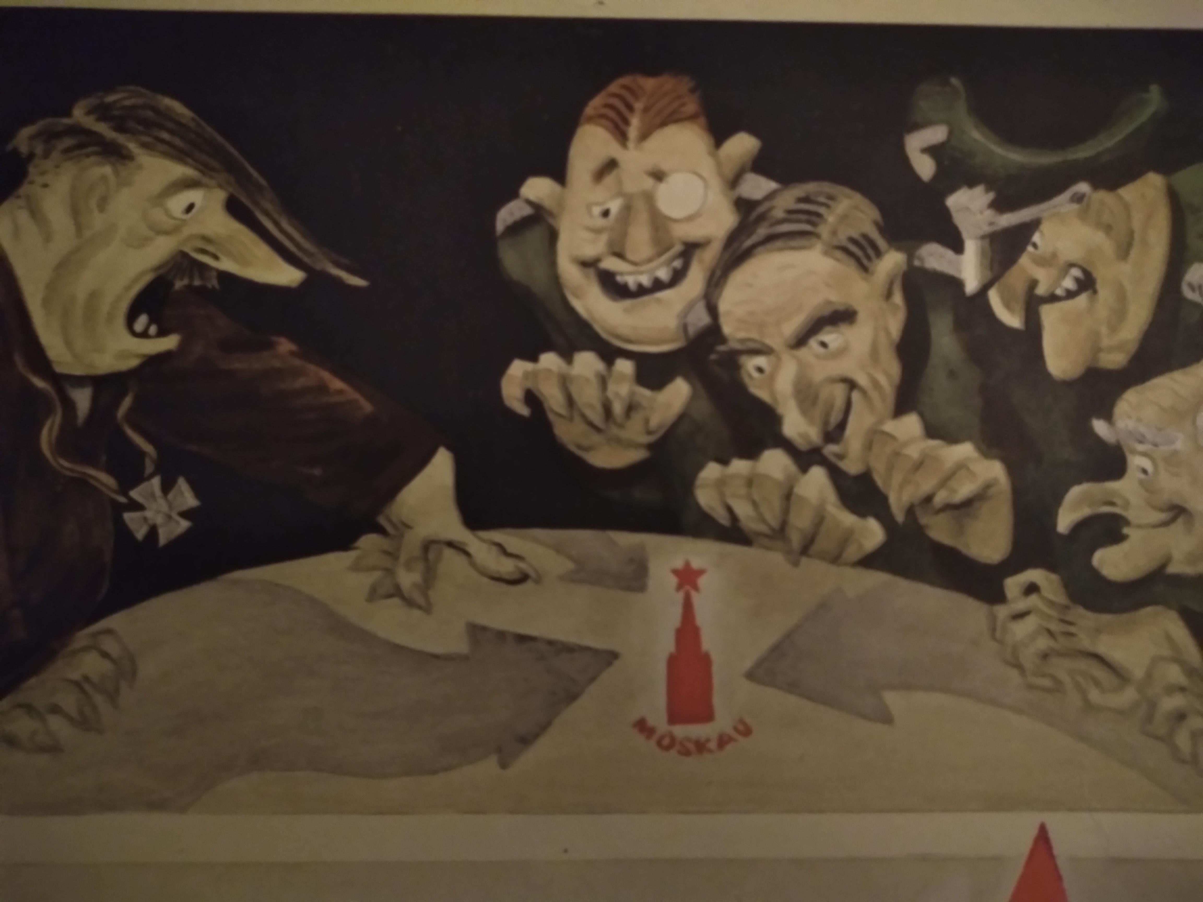 Russo Rare Original Russian Propaganda poster of Leaders Meeting in vendita