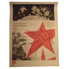 Rare Original Russian Propaganda poster of Leaders Meeting