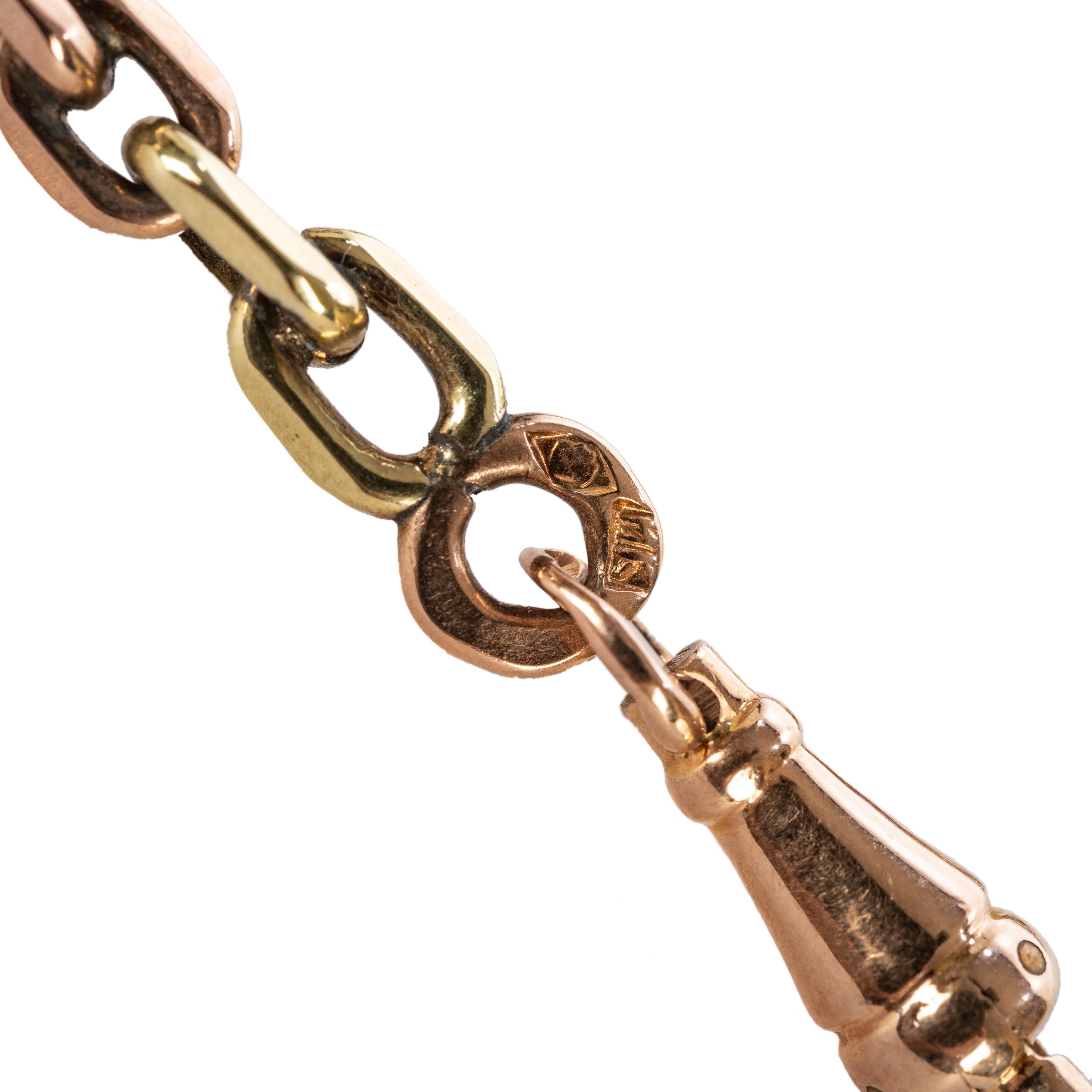 Russian Empire Russian Imperial-era Two-Color Gold Link Watchchain, circa 1900