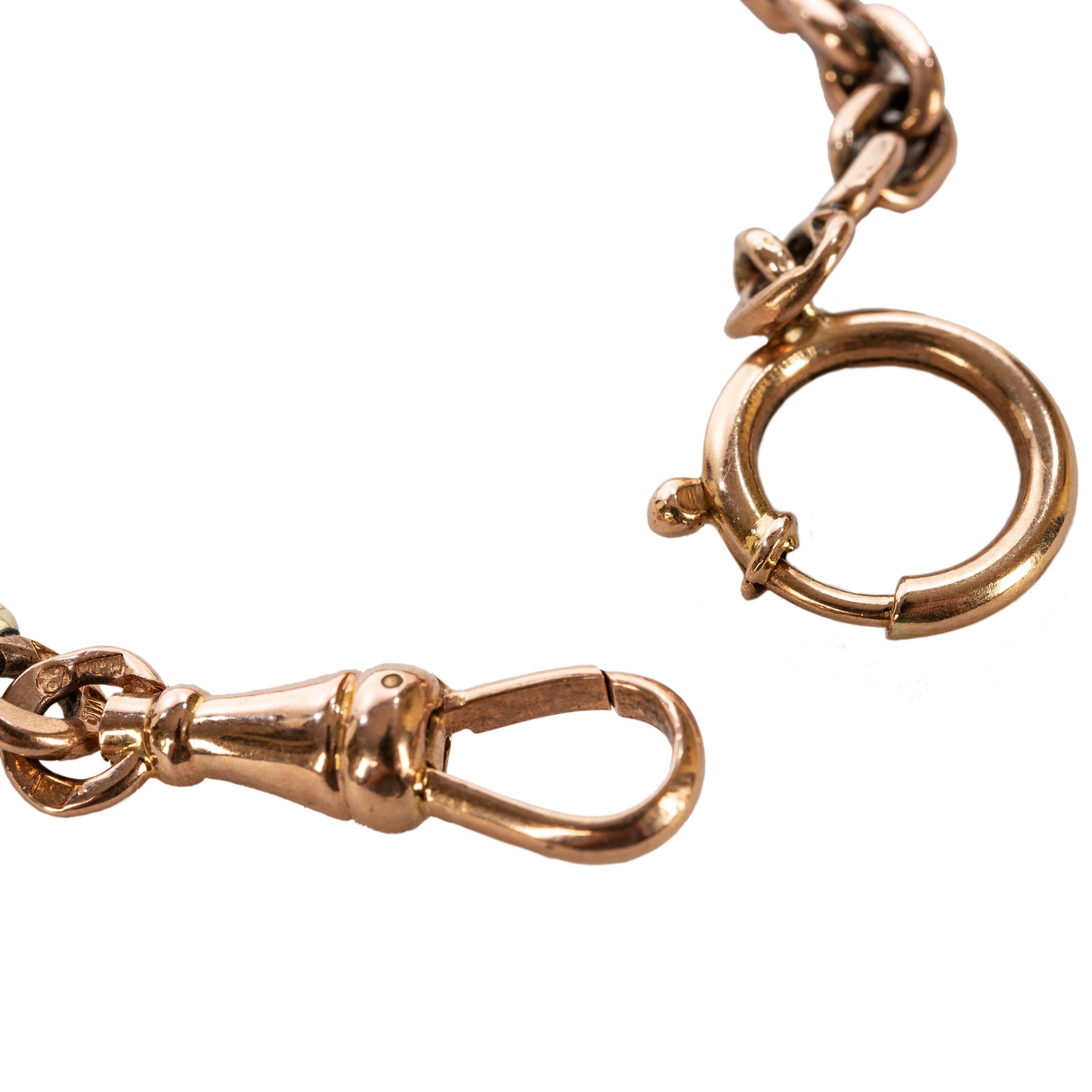 Women's or Men's Russian Imperial-era Two-Color Gold Link Watchchain, circa 1900