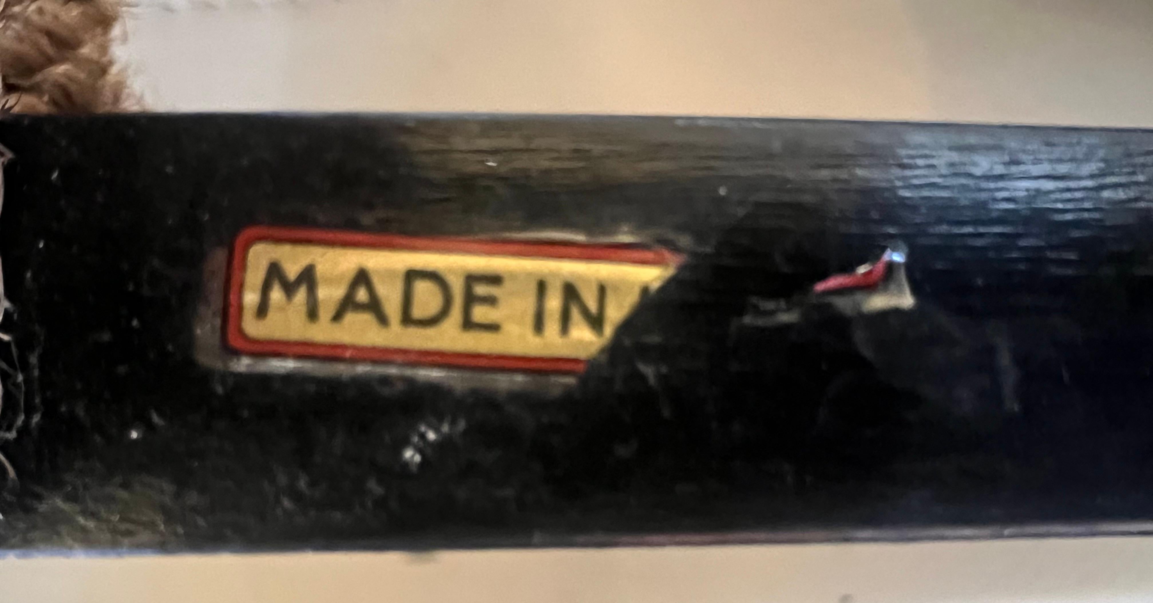 Rare Rustic Mid Century Italian wood Ladder Back Side Chair Rush Seat In Fair Condition For Sale In San Diego, CA