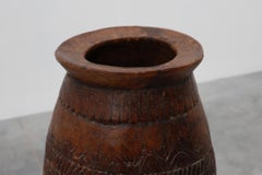 Rare Rustic wabi sabi style vase in solid wood, France 1800s