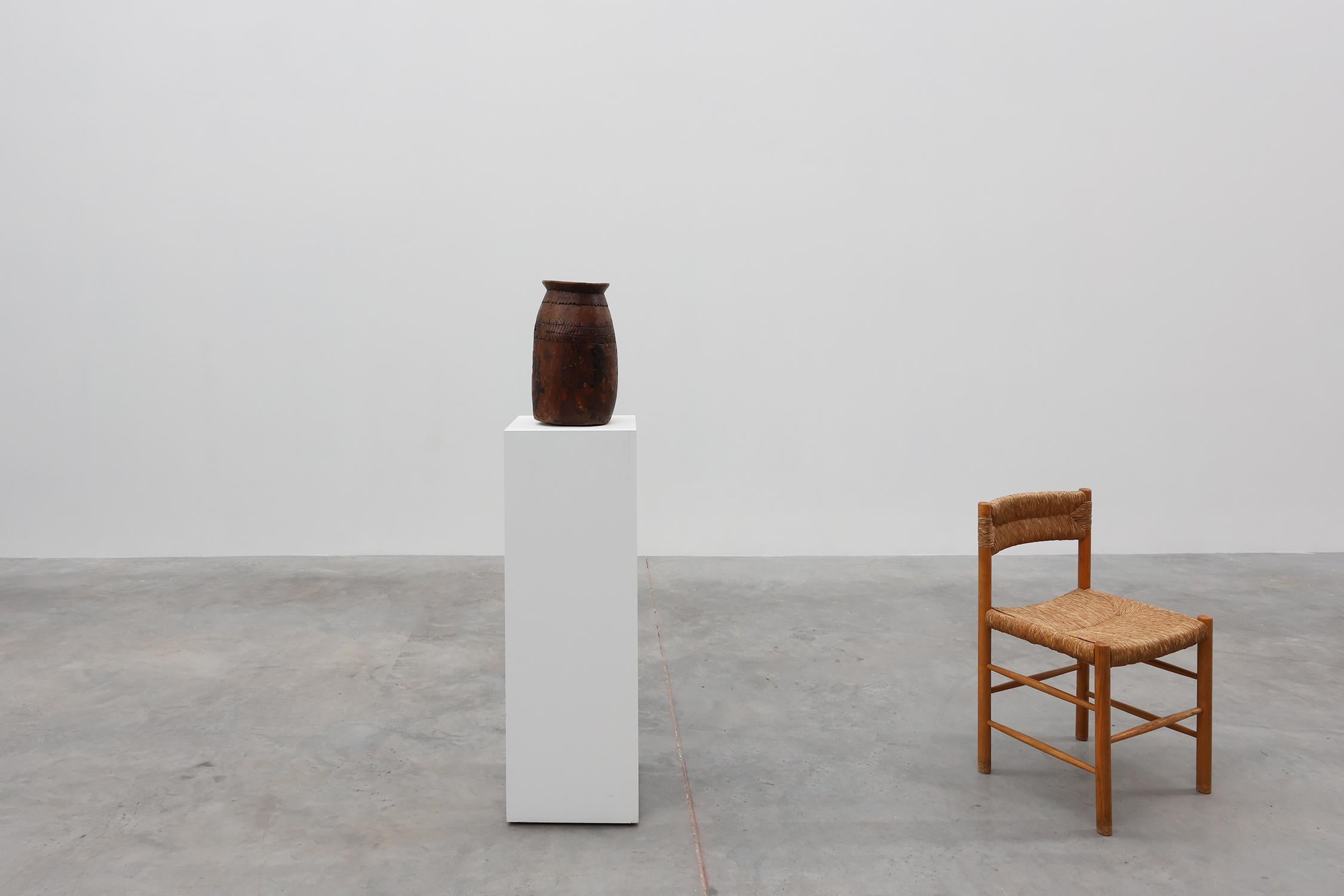 Rare Rustic wabi sabi style vase in solid wood, France 1800s For Sale 1