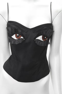 Raro S/S 1990 Moschino Couture Vintage Ojos Bustier Corset Top