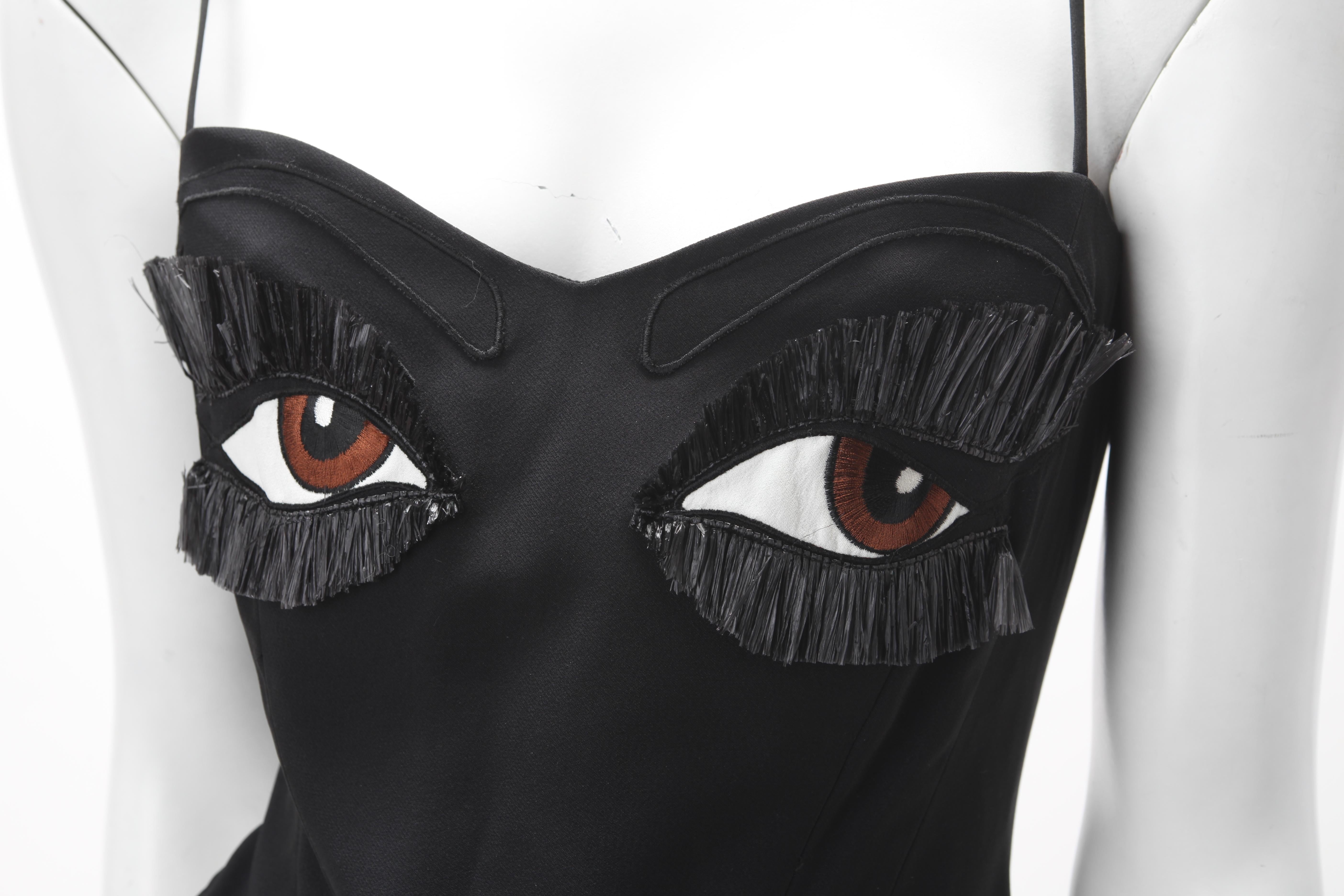 Rare S/S 1990 Moschino Couture Vintage Eyes Bustier Corset Top In Good Condition In New York, NY