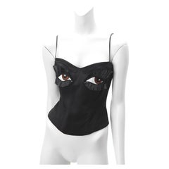 Raro S/S 1990 Moschino Couture Vintage Ojos Bustier Corset Top