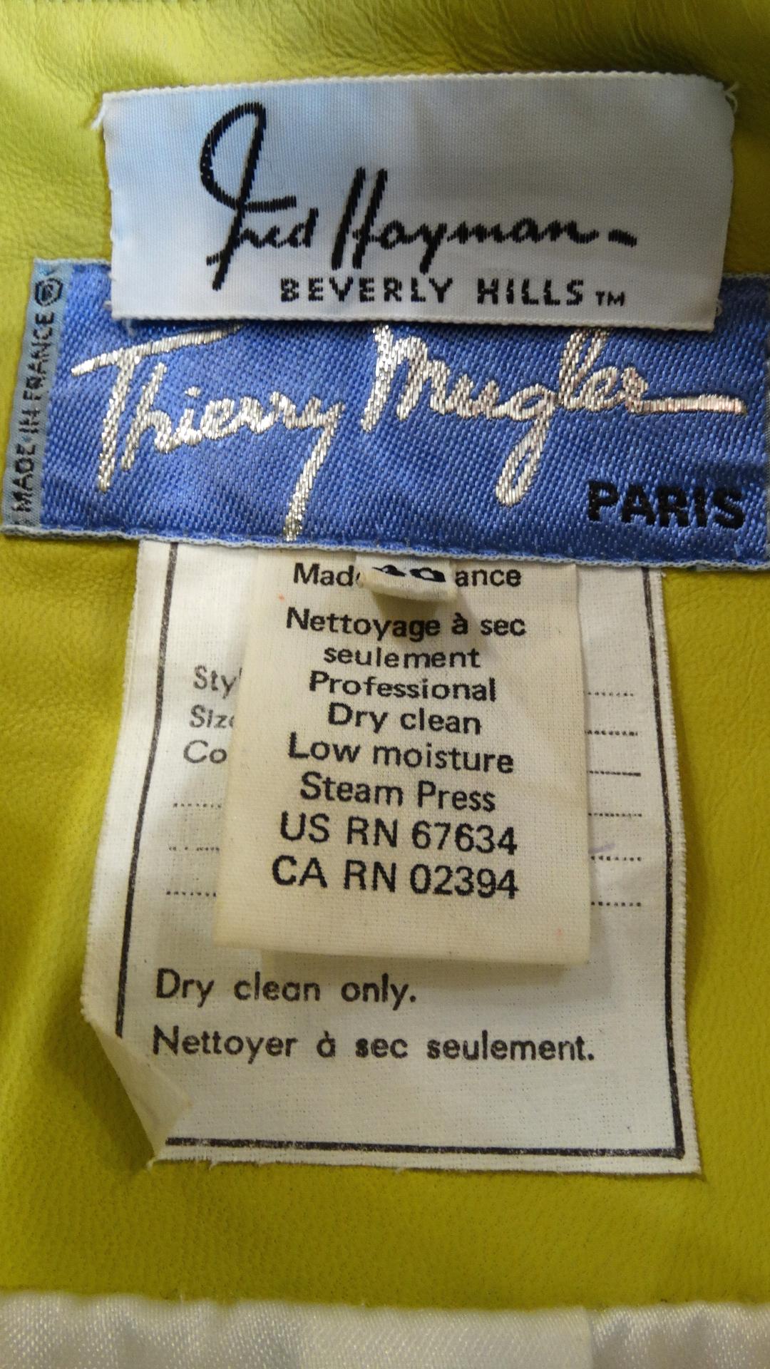 vintage thierry mugler spring 1990 rainbow leather jacket