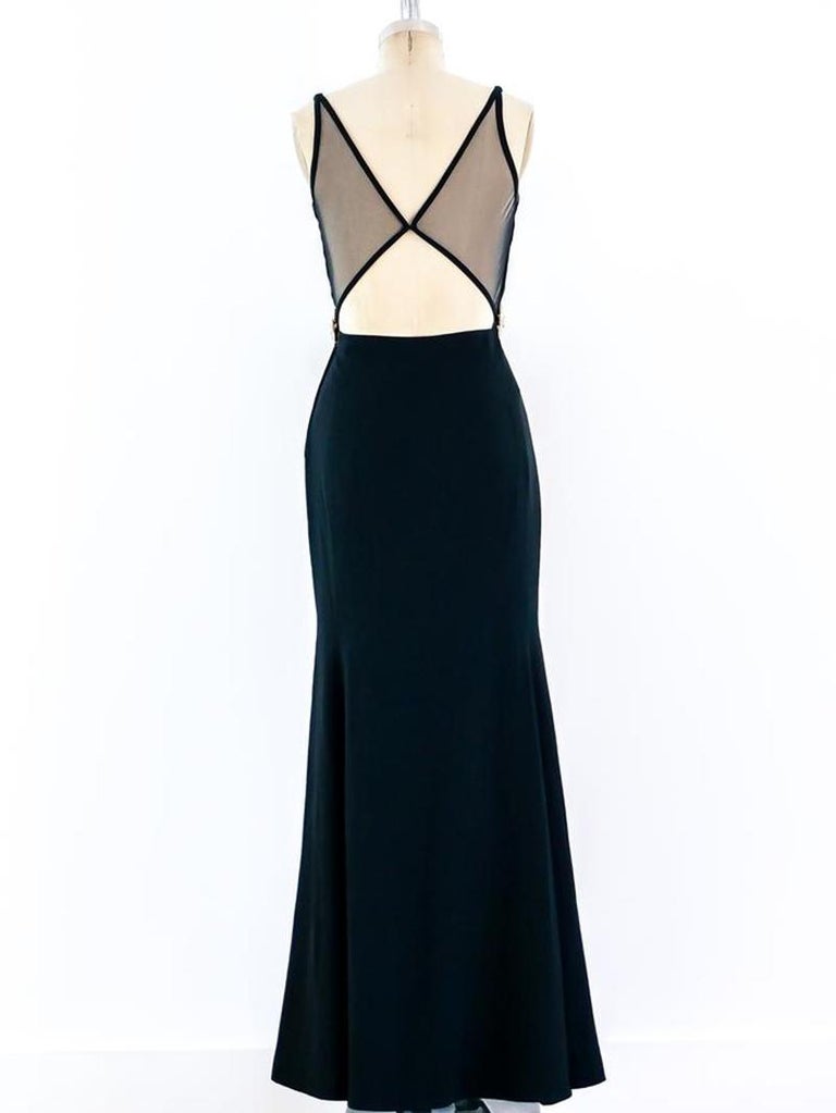 Rare S/S 1993 Vintage Valentino Crystal Embellished Black Gown at 1stDibs | valentino  1993, 1993 valentino wedding dress, maison valentino spring 1993 gown