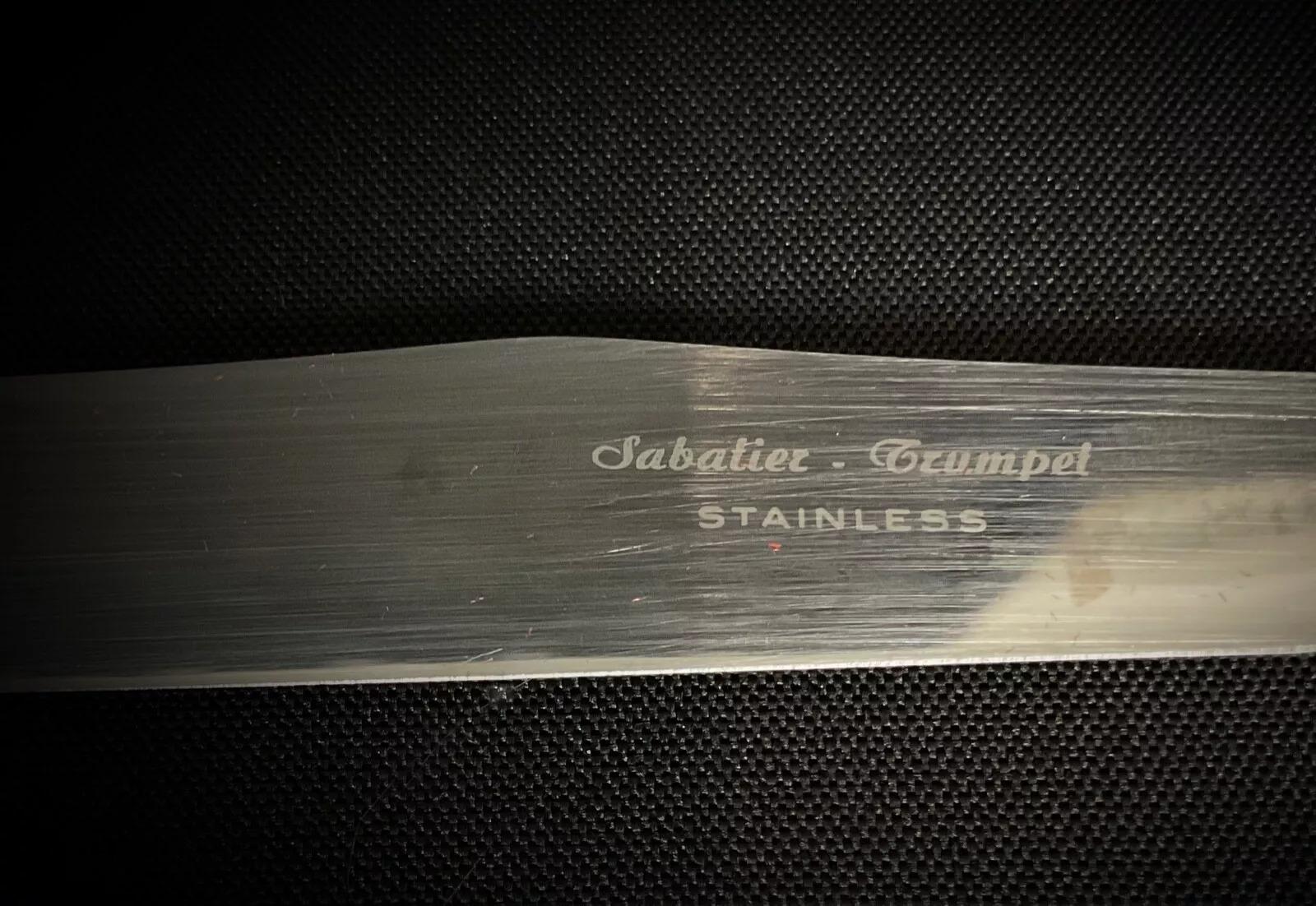 20th Century Rare Sabatier Trumpet Stainless Steel Cutlery Set in Box – 3 Pieces - 2Y383 For Sale