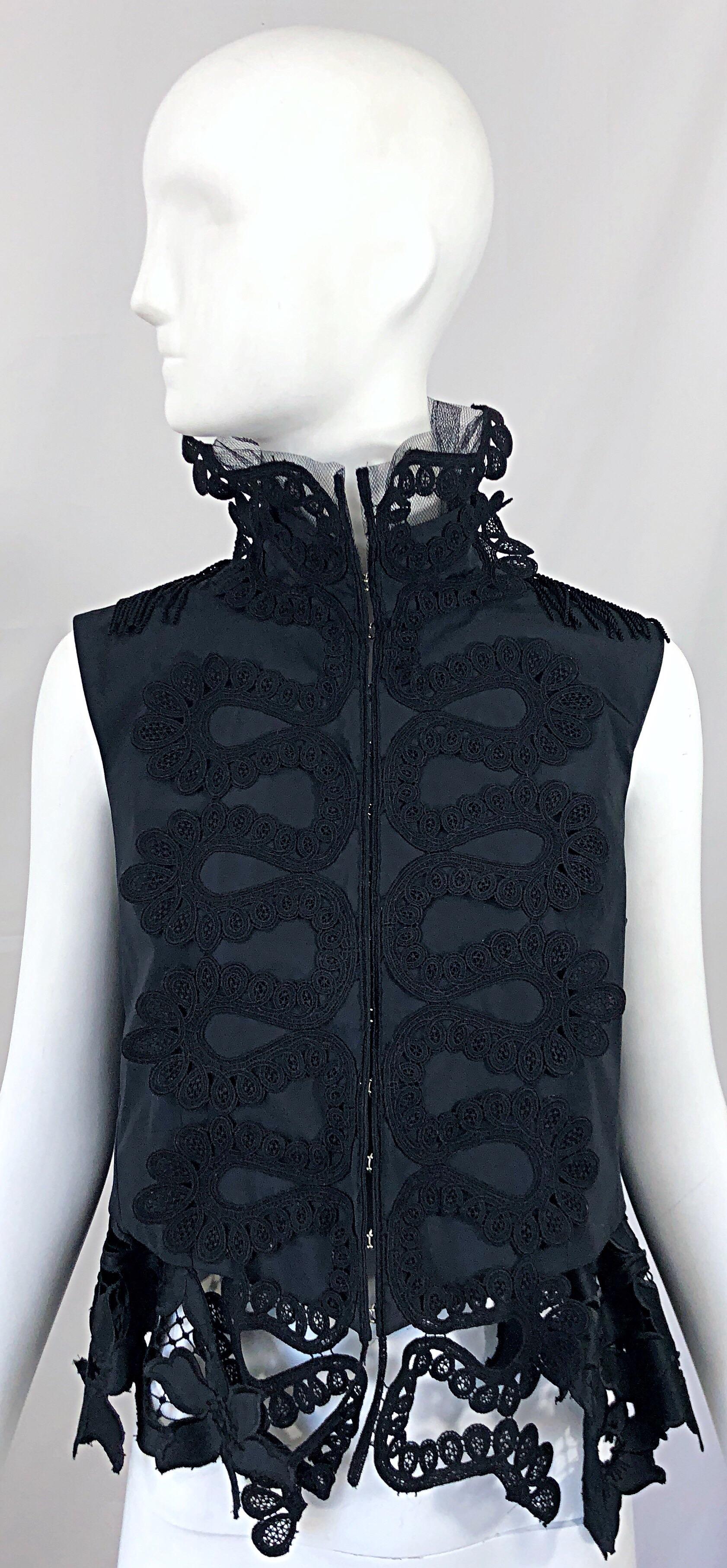 Rare Sacai Japanese Black Avant Garde Victorian Edwardian Inspired Trapeze Vest 6