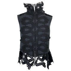 Rare Sacai Japanese Black Avant Garde Victorian Edwardian Inspired Trapeze Vest