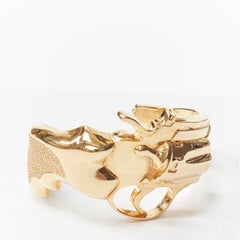 rare SAINT LAURENT 2014 Hedi Slimane Revolver Pistol Gun gold brass cuff