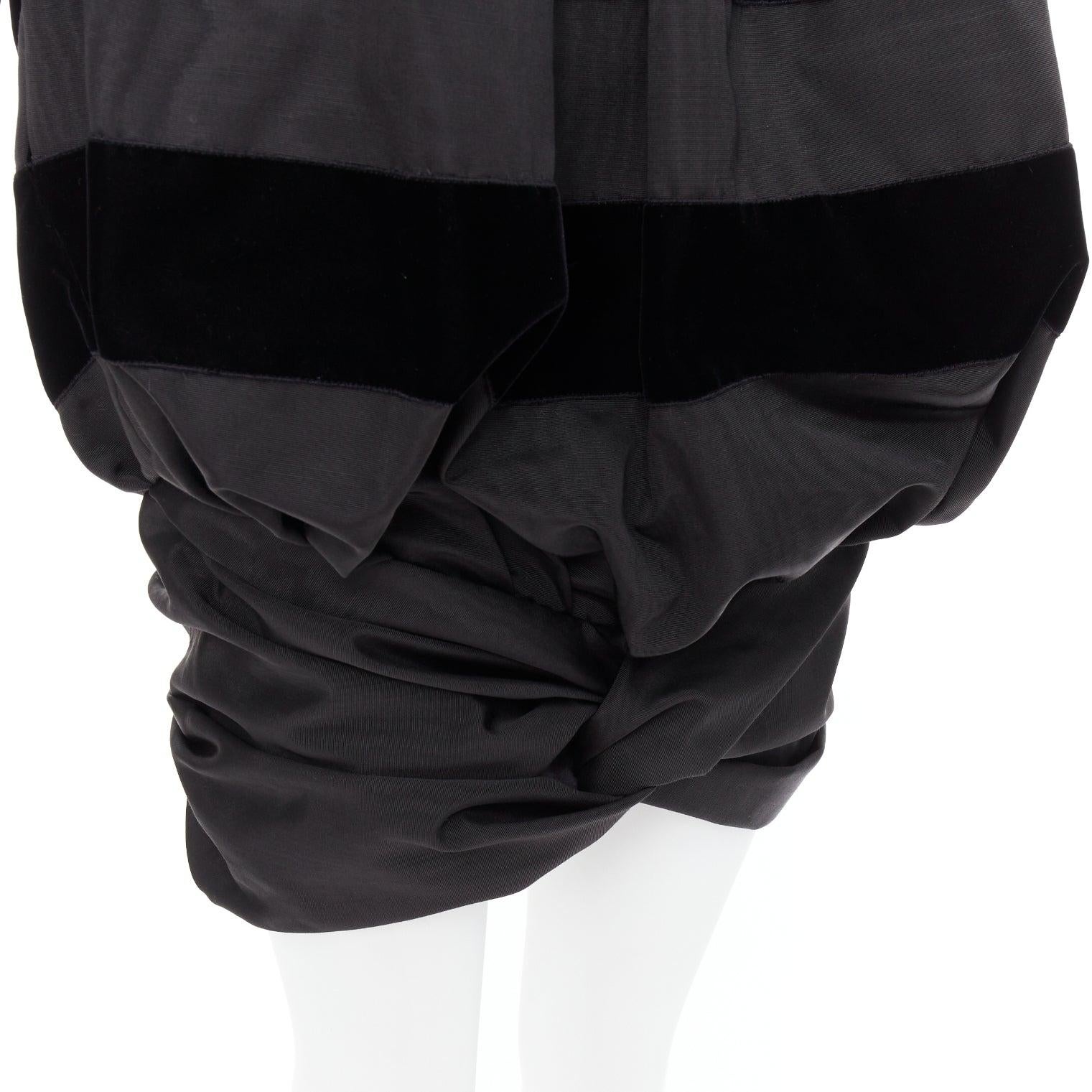 rare SAINT LAURENT 2021 Runway feather trim silk striped Le Pouf dress FR36 S 3
