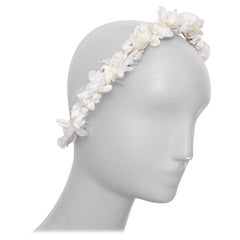 rare SAINT LAURENT 2023 Runway Bohemian Bridal rose bud silk voile headband