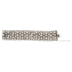 raro SAINT LAURENT Grunge Punk brazalete brazalete de cadena de plata adornado con cristales