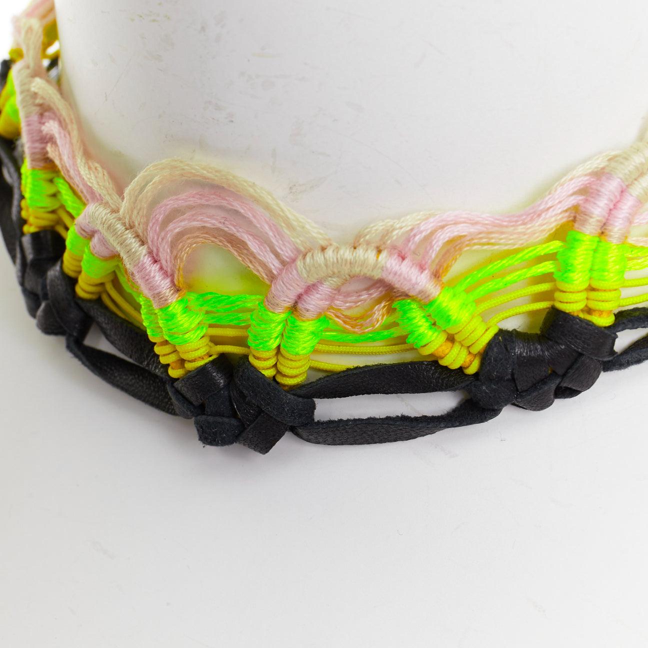 rare SAINT LAURENT Hedi Slimane 2015 Runway Surf Sound collier tressé en cuir en vente 5