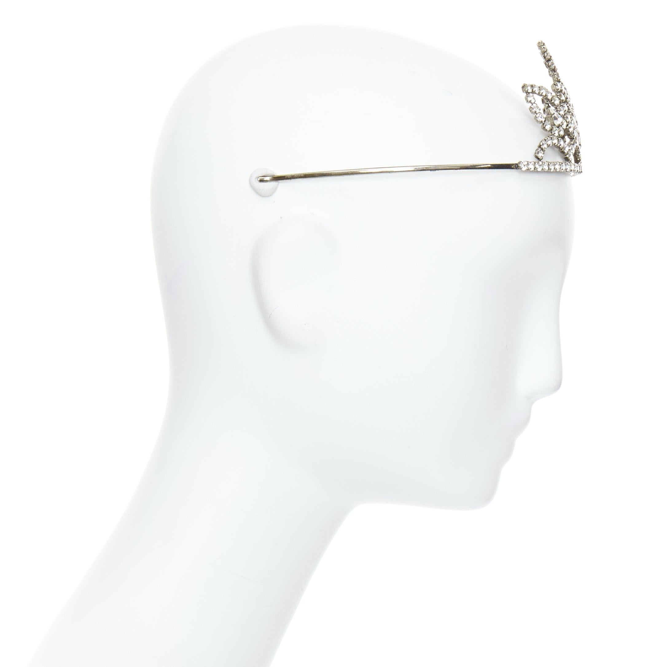 Gray rare SAINT LAURENT Hedi Slimane 2016 Runway Grunge Punk crystal tiara crown For Sale