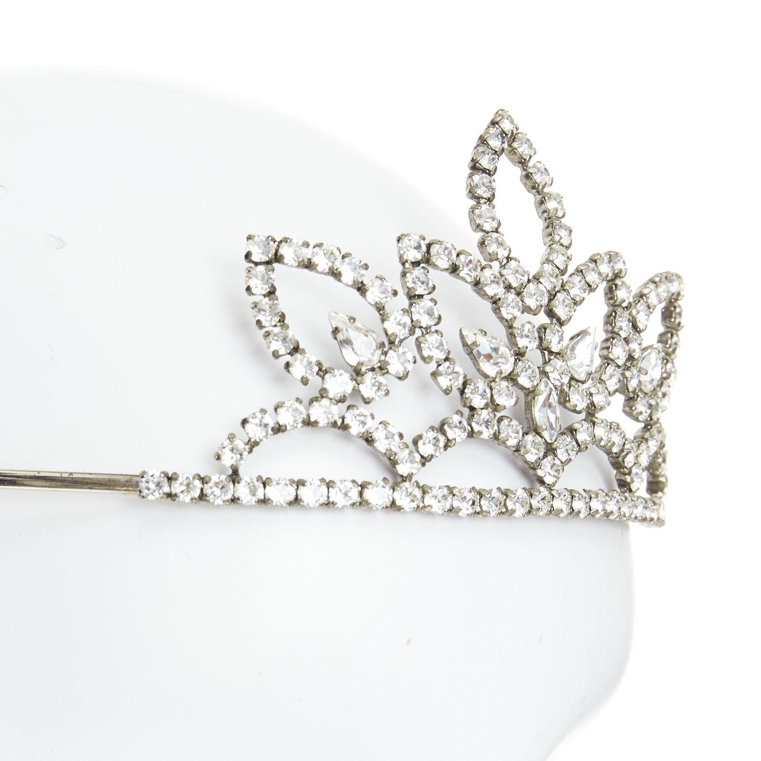 rare SAINT LAURENT Hedi Slimane 2016 Runway Grunge Punk crystal tiara crown For Sale 1