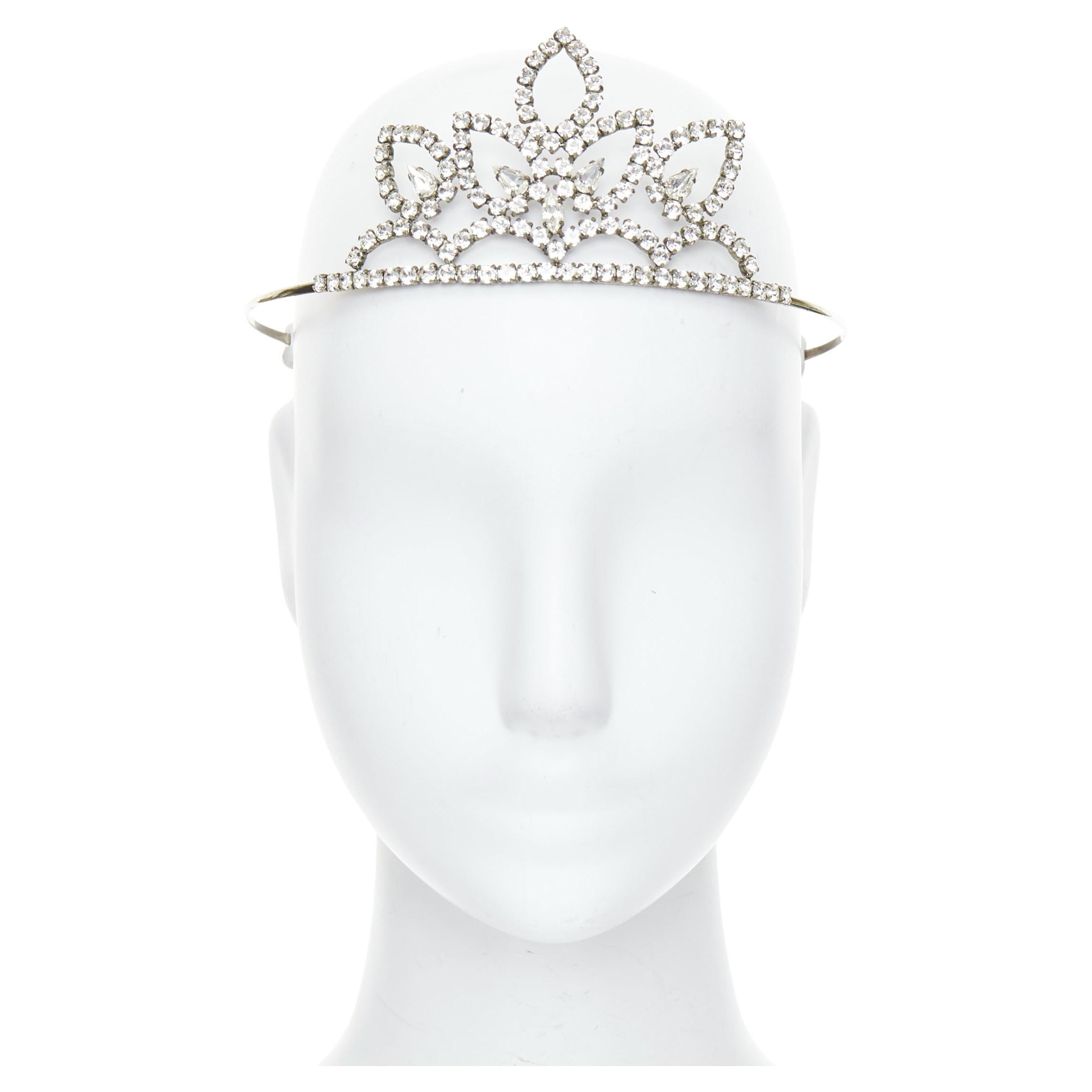 rare SAINT LAURENT Hedi Slimane 2016 Runway Grunge Punk crystal tiara crown