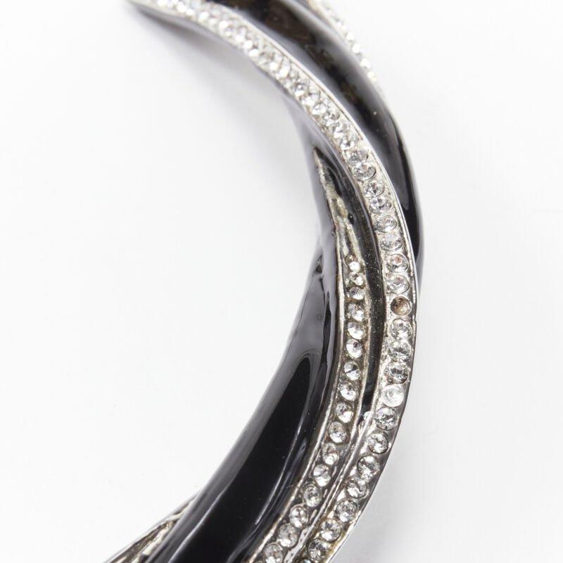 raro collar gargantilla SAINT LAURENT Hedi Slimane cristal negro twist charm YSL en venta 4
