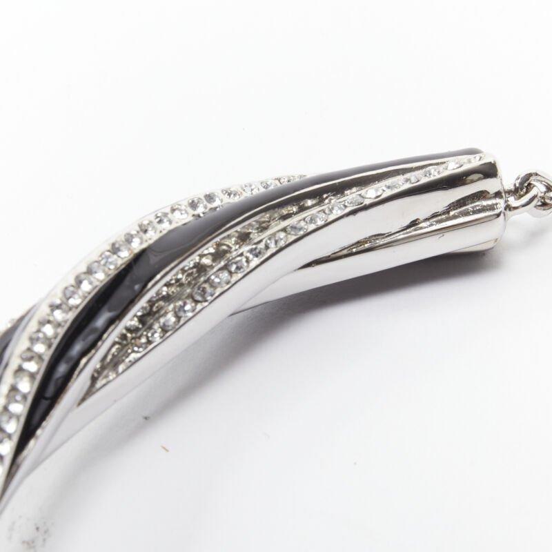 raro collar gargantilla SAINT LAURENT Hedi Slimane cristal negro twist charm YSL en venta 5