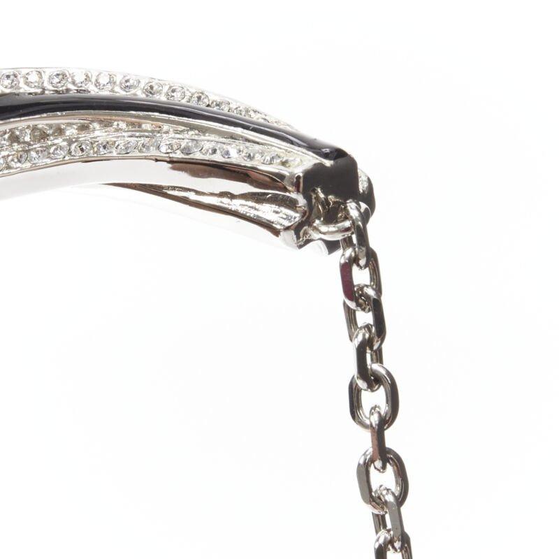 raro collar gargantilla SAINT LAURENT Hedi Slimane cristal negro twist charm YSL en venta 6