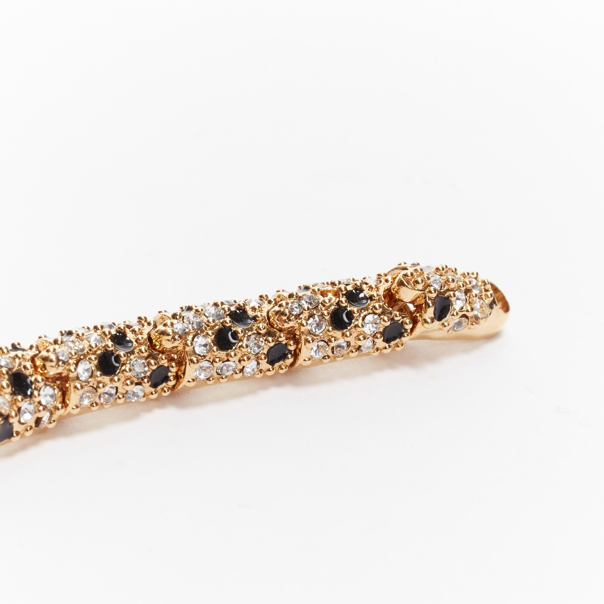 rare SAINT LAURENT Hedi Slimane crystal encrusted gold lion  cocktail bracelet 6
