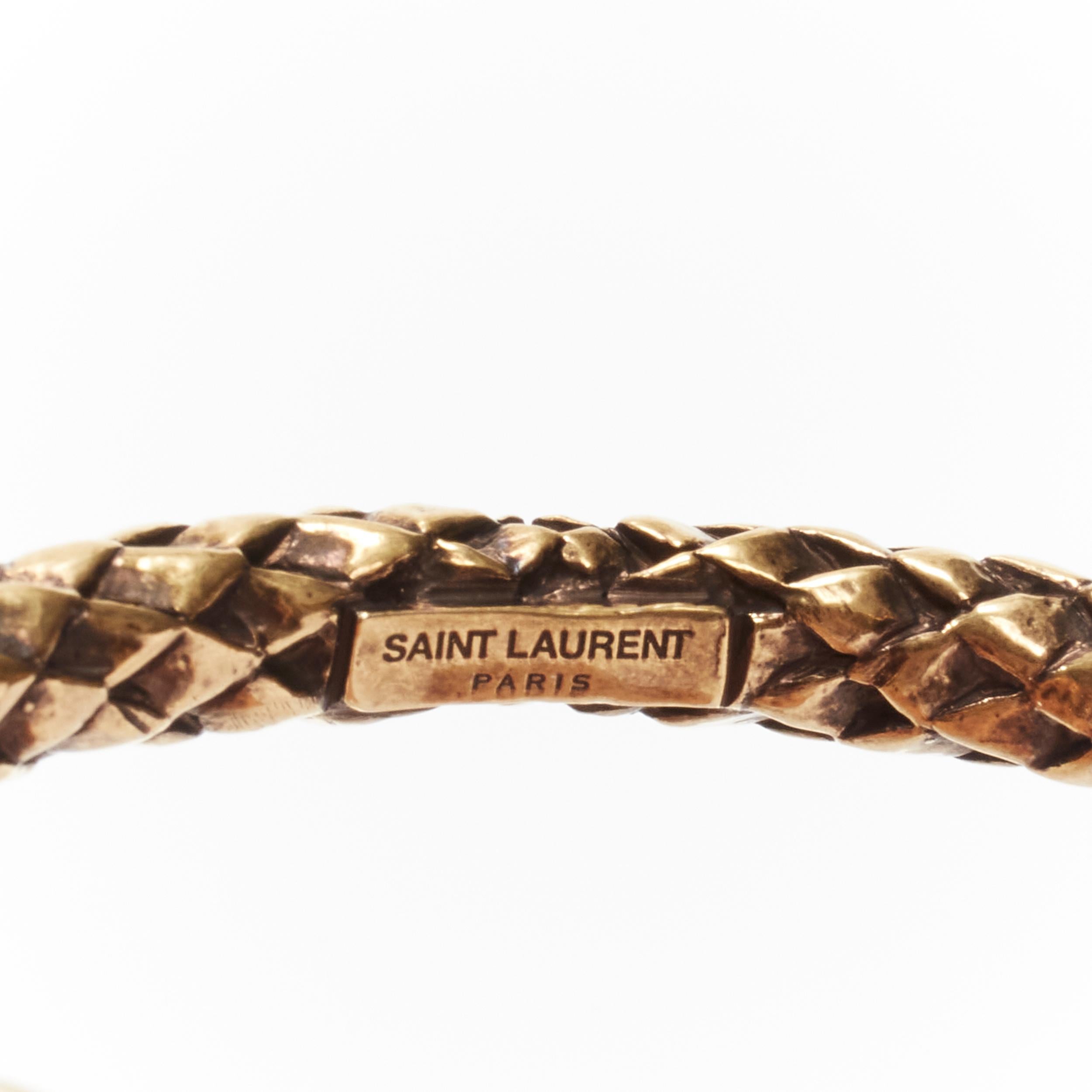 rare SAINT LAURENT Hedi Slimane dual Serpentine head crystal eye cuff bracelet 5