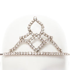 rare SAINT LAURENT Hedi Slimane Runway Grunge Punk crystal rhinestone tiara