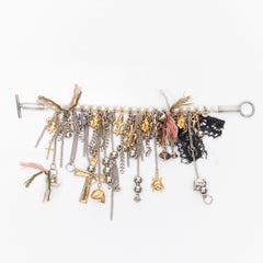 rare SAINT LAURENT Hedi Slimane Runway runge Punk mixed skull pearl bracelet