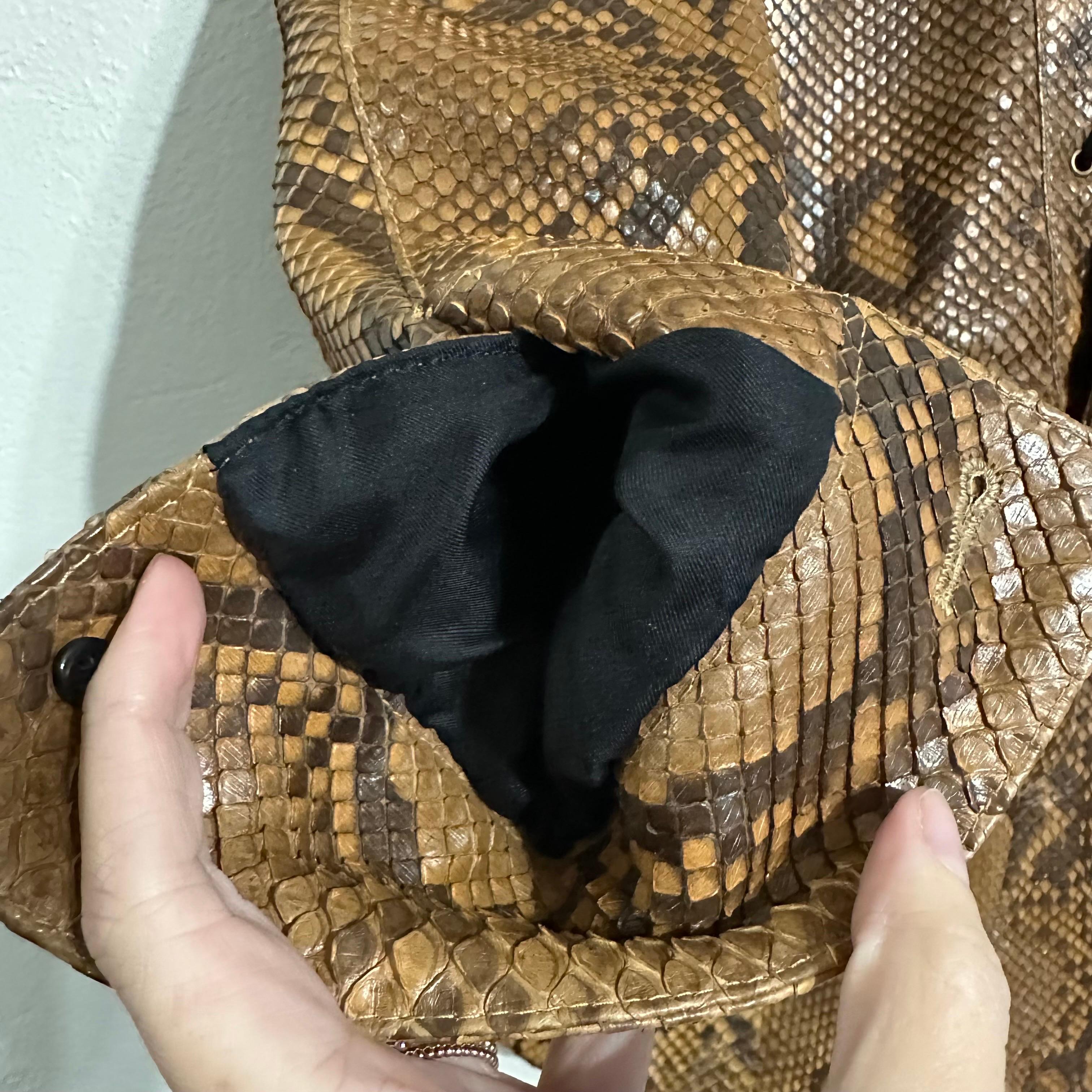 Rare Saint Laurent Paris Python Leather Belted Pl… - image 10