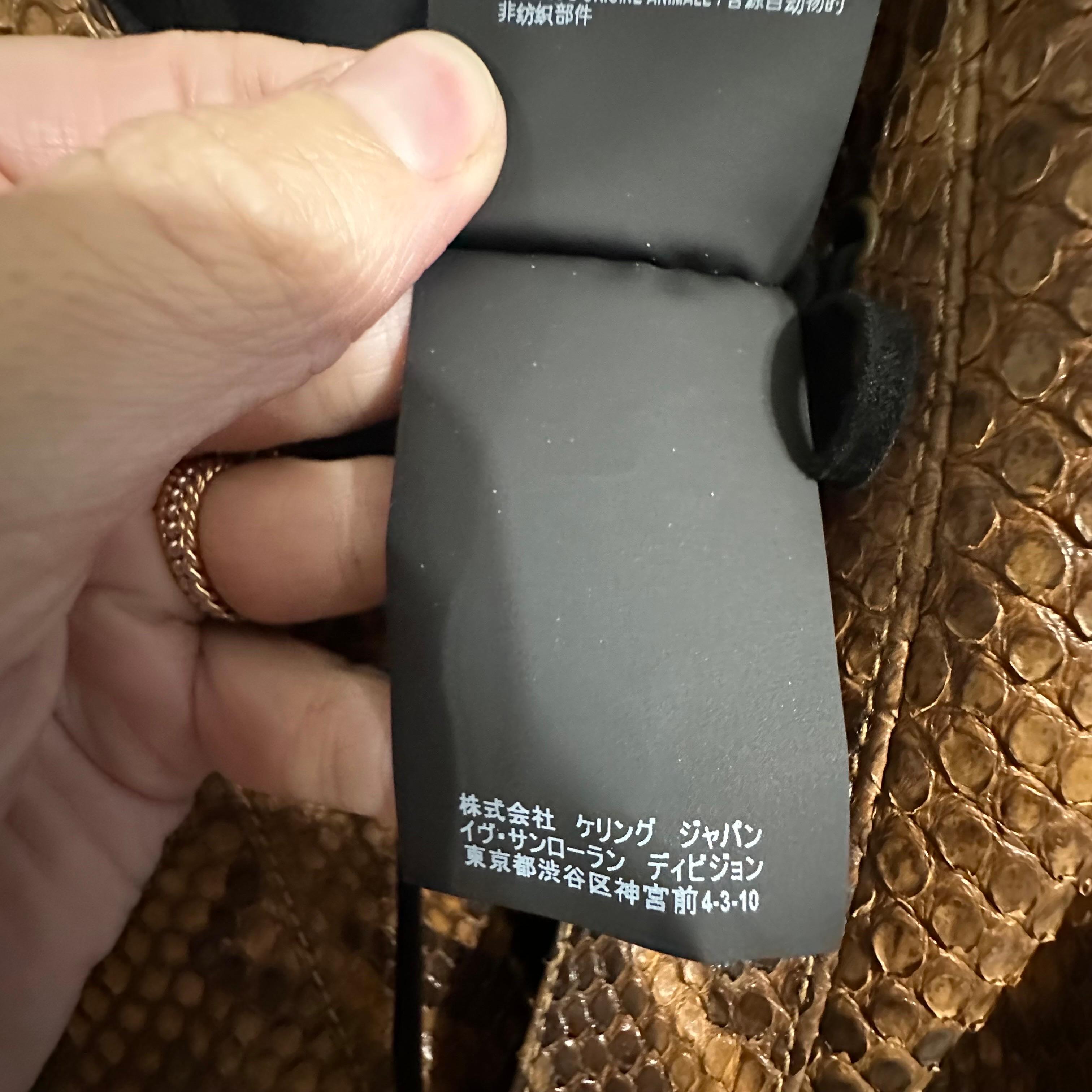 Rare Saint Laurent Paris Python Leather Belted Pl… - image 14