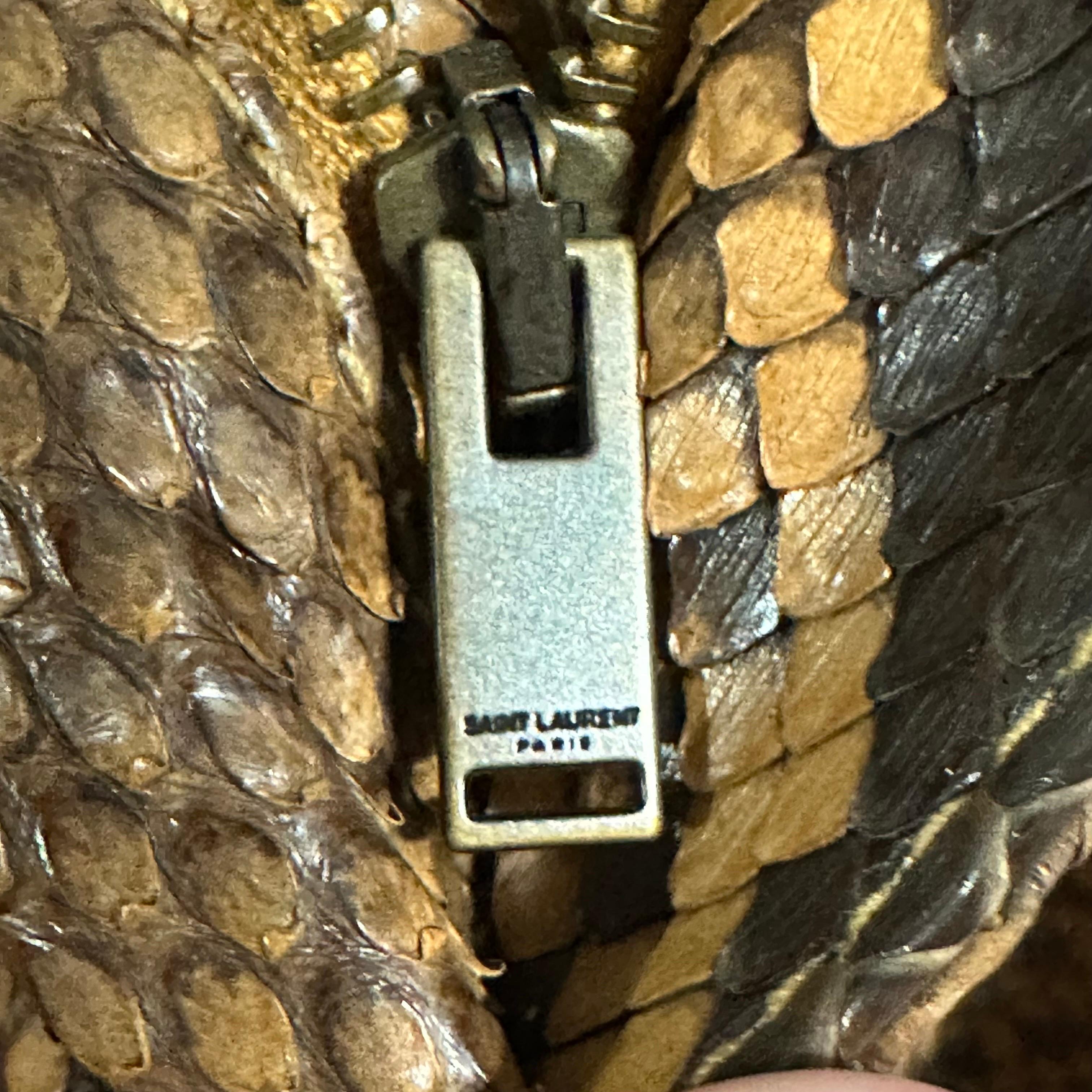 Rare Saint Laurent Paris Python Leather Belted Pl… - image 15