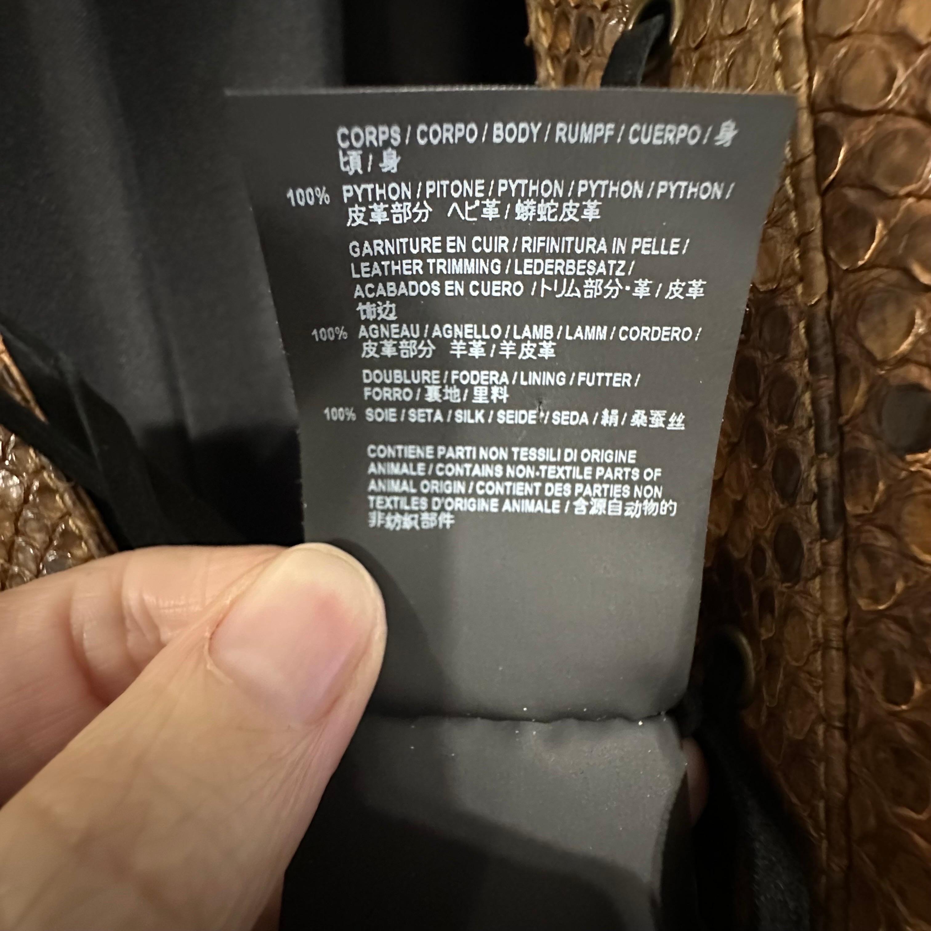 Rare Saint Laurent Paris Python Leather Belted Pl… - image 17