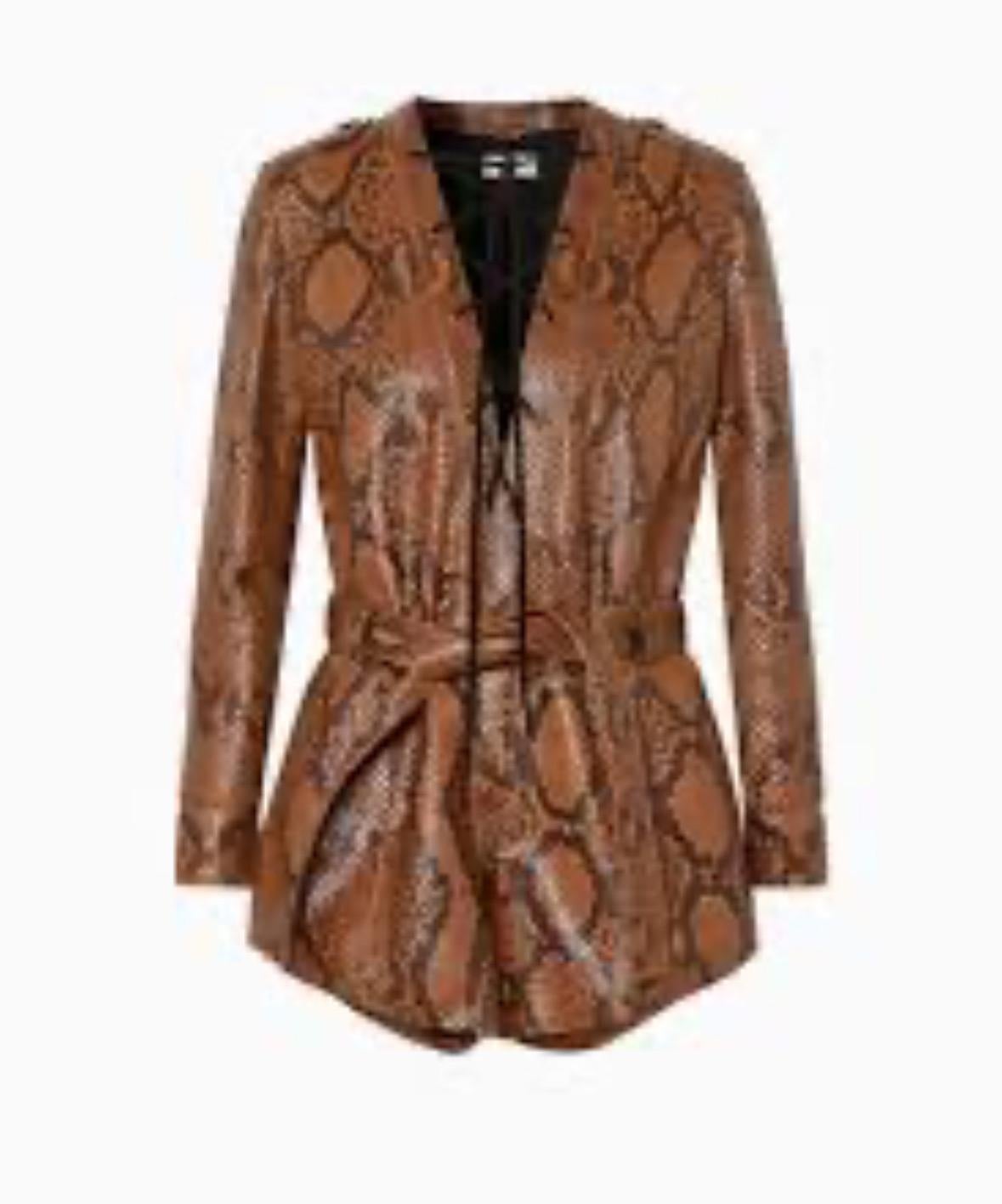 Rare Saint Laurent Paris Python Leather Belted Pl… - image 20